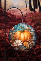 Fall Decor Orange Pumpkins Wind Spinner - £25.48 GBP