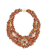 Secret Autumn Flower Multi Stone Collar Necklace - £27.52 GBP