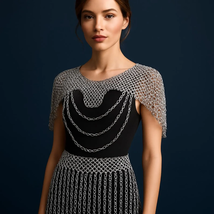 Chainmail Harness, Chainmail Chains Layers top &amp; Skirt, Rings Costume, W... - $169.00