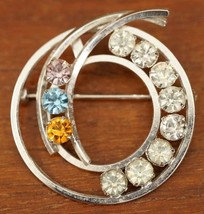 Vintage Estate Jewelry Gold Filled Silver Tone Rhinestone Mothers Brooch... - $499.73 MXN