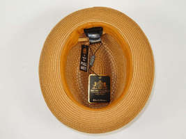 Men's BRUNO CAPELO Stingy Brim Fedora Braid Straw Hat Santa Cruz SC618 Cognac image 5