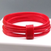 Fun and Funky Formed Plastic Bangle, Bright Red Licorice Bracelet for a ... - $38.70