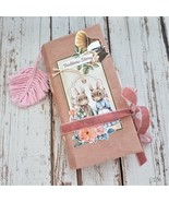 Bunny journal handmade Country journal Fairytale junk book thick full - $500.00