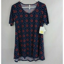 NWT LuLaRoe Perfect T Blue With Red Floral Design Size XXS - £22.98 GBP