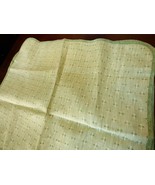 VTG Green color Woven Picnic Tablecloth with scratch strap corners 35&quot; x... - £27.19 GBP