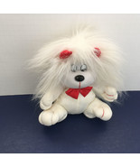 Stuffed white dog puppy  with red horns and trim valentine  toyorama brand - $19.75
