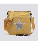 Flat Star Cross Body Messenger Bag - Yellow - $39.95