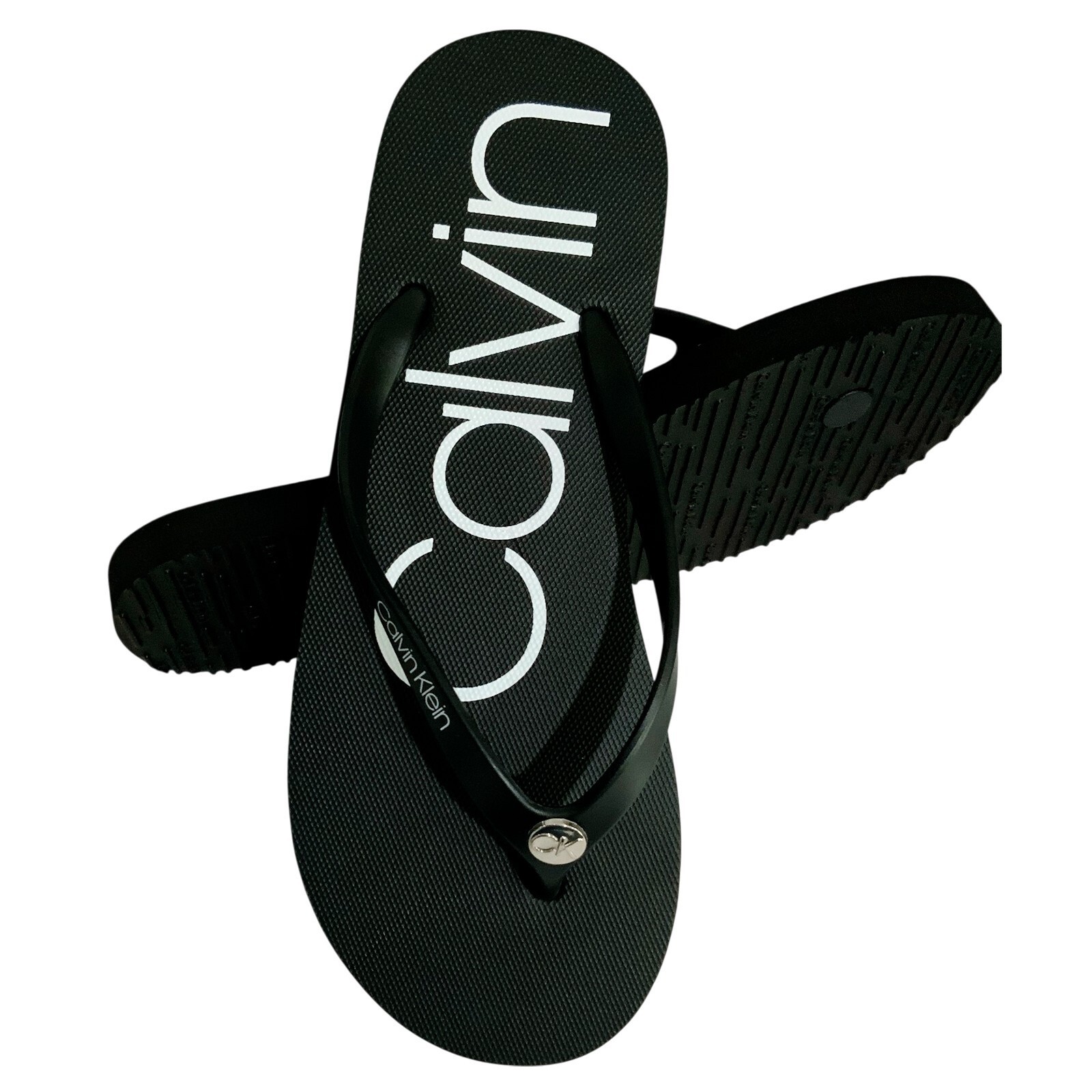 NWT CALVIN KLEIN MSRP $39.99 SALYA WOMEN&#39;S BLACK FLIP FLOPS SANDALS SIZE... - $15.29