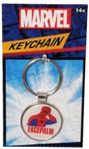 Ata-boy Marvel Avengers Spider-Man Facepalm Silver Metal Keychain Keyrin... - $4.94