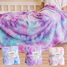 Staolene Throw Blanket, Faux Fur Blanket Super Soft Cozy, Pink Purple, 51&quot; X 63&quot; - £33.37 GBP