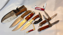 Vtg Folding &amp; Fixed Blade Knife Lot Victorinox Frost Winchester Beaver C... - £39.52 GBP