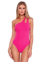 MSRP $138 Becca Asymmetrical One Piece Pink Size Large - $50.60