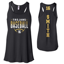 Custom Glitter Baseball Team Women&#39;s Flowy Bella + Canvas Racerback Tank... - £21.88 GBP+