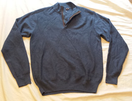 Peter Millar men size S sweater half zip neck Merino Wool Dark Blue Color  - £61.89 GBP