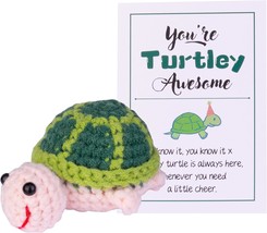 Funny Positive Turtle Knitting Doll Handmade Emotional Support Crochet Turtle An - £16.58 GBP