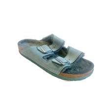 Birkenstock Arizona Shearling Fur Lined Suede Sandals Womens Size 10 Green EU 41 - £89.93 GBP