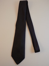 Vintage Mens Necktie Blue Silk 56&quot; Long Woodmere Italian Tie Dotted Pattern - £12.69 GBP