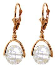 Galaxy Gold GG 14k Rose Gold Leverback Earrings with Checkerboard Cut Wh... - $554.99