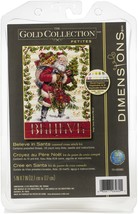 Dimensions Gold Petite Counted Cross Stitch Kit 5&quot;X7&quot;-Believe In Santa - $18.56