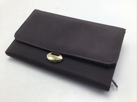Apostrophe Wallet Compact Clutch Womens Black Nylon Credit Card Zipper Snap - $22.53