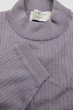 PRISTINE St. Croix Knits Cotton Blend Lavender Ribbed LS Mock Neck Sweat... - £43.00 GBP