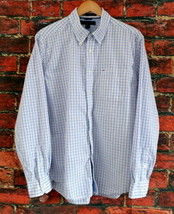 Tommy Hilfiger Men&#39;s Long Sleeve Casual Shirt L Tattersall Plaid - £11.98 GBP