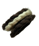Handmade yarn Knitted Oreo Hyrdrox Creame Filled Cookie Magnet 1.75 in dia. - £10.44 GBP