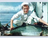Child w Chinook Salmon Fisherman Paradise Washington WA UNP Chrome Postc... - $3.91