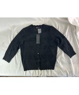 KANCY KOLE Womens LongSleeve Sweater Lightweight  Cable Knit Button Black M - €20,29 EUR