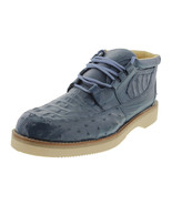 Mens Real Crocodile Ostrich Skin Shoes Denim Blue Leather Casual Sneaker... - $230.17 CAD