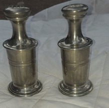 Shirley Williamsburg Virginia Hand Made Vintage Pewter Salt and Pepper S... - £25.92 GBP