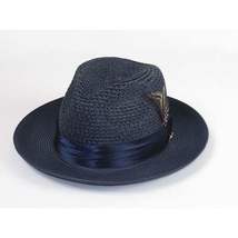 Men's Summer Spring Braid Straw style Hat by BRUNO CAPELO JULIAN JU907 Navy image 7