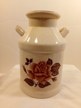 Vintage Ceramic Hand Painted Decoupage Old Fashion Milk Jug Container 7&quot; Tall - £11.84 GBP