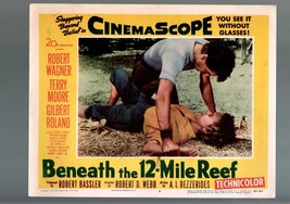 Beneath The 12-MILE REEF-1953-ROBERT WAGNER-TERRY MOORE-ADVENTURE-LOBBY Card Vf - £25.21 GBP