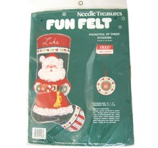 Needle Treasures Fun Felt Stocking Kit Santa Pocket Full of Cheer Sequins Stitch - £13.72 GBP