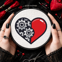 Robot Heart for Valentine's Day - Cross stitch pattern PDF - Instant dow... - $5.00