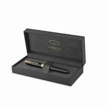 PARKER Sonnet Fountain Pen, Black Lacquer with Gold Trim, Fine Nib - £146.92 GBP