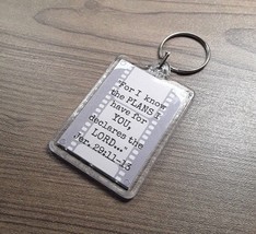 Acrylic Printed Keyring Keychain - Religious Inspirational Jeremiah 29:11 - $5.89