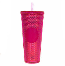 Starbucks Venti Tumbler Studded Iridescent Pink Diamond Cold Cup 24oz Li... - $98.01