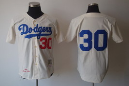 Dodgers #30 Maury Wills Jersey Old Style Uniform Cream - £36.05 GBP