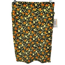 LuLaRoe Cassie Skirt Womens M Black w Orange Yellow Green Florals NWT - £11.61 GBP