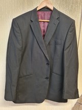 George Black/grey Stripp Suit Jacket 44S”112cm Chest Short Length Express Shippi - $27.56