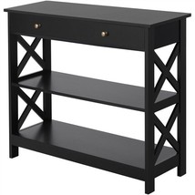 Sofa Side Console Table With Drawer And 2 Storage Shelves Narrow Accent Table - £131.87 GBP