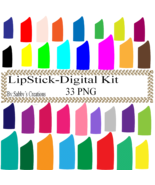 LipStick Digital Kit-Jewelry Tag-Clipart-Gift Tag-Holiday-Digital Clipart - $37.17 MXN