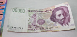 Vintage 50,000 Banca D&#39;Italia Lire Cinquantamila Foreign Money Banknote ... - £38.93 GBP