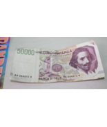Vintage 50,000 Banca D&#39;Italia Lire Cinquantamila Foreign Money Banknote ... - £38.83 GBP