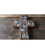 Vintage Cross Religious Medals Outsider Art Wall Hanging 5&quot; - £75.51 GBP