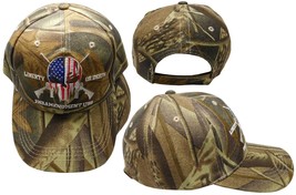 Liberty Or Death 2Nd Amendment Embroidered Skull (Woodland Camo) Hat Ball Cap - £15.17 GBP