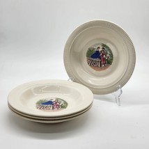 Vintage Salem Godey Prints Ribbed Rim  Soup Bowl Set Of 4, 8 3/8in (Made... - $64.34