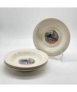 Vintage Salem Godey Prints Ribbed Rim  Soup Bowl Set Of 4, 8 3/8in (Made... - $1,184.07 MXN